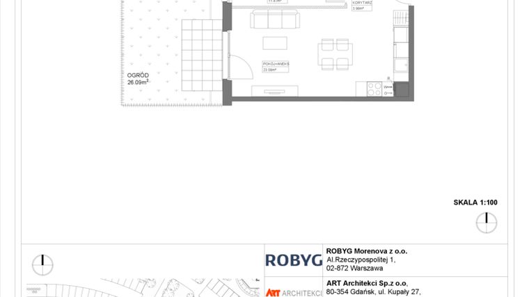 Rzut - Mieszkanie na sprzedaż 1 pokój o powierzchni 42,48 m² - numer 3.10.0M03 w Szumilas etap III