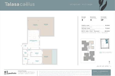 Rzut - Mieszkanie na sprzedaż 2 pokoje o powierzchni 66,68 m² - numer B4-1F w Talasa Caleus II
