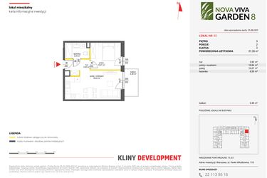 Rzut - Mieszkanie na sprzedaż 2 pokoje o powierzchni 37,39 m² - numer 93 w Nova Viva Garden 8