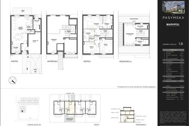 Rzut - Mieszkanie na sprzedaż 4 pokoje o powierzchni 155,89 m² - numer 1B w Wille Pasymska