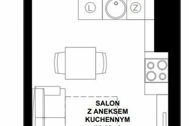 Rzut - Mieszkanie na sprzedaż 1 pokój o powierzchni 24,93 m² - numer A.3 w Apartamenty Bałtyk