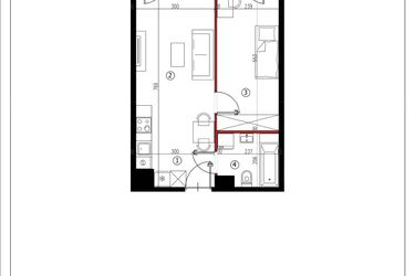 Rzut - Mieszkanie na sprzedaż 2 pokoje o powierzchni 40,03 m² - numer 49 w Andersa 3