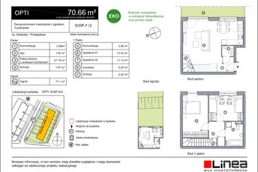 Rzut - Mieszkanie na sprzedaż 3 pokoje o powierzchni 70,66 m² - numer S-OP-7-2 w os. Stolarska