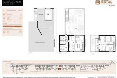 Rzut - Mieszkanie na sprzedaż 5 pokoi o powierzchni 137,4 m² - numer B.2.B8 w Łokietka Park Lane