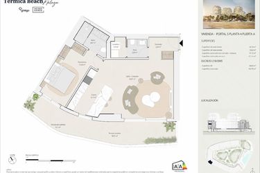 Rzut - Mieszkanie na sprzedaż 1 pokój o powierzchni 105 m² - numer P5P4P-A w Termica Beach