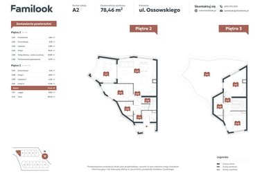 Rzut - Mieszkanie na sprzedaż 4 pokoje o powierzchni 78,46 m² - numer A2 w Familook