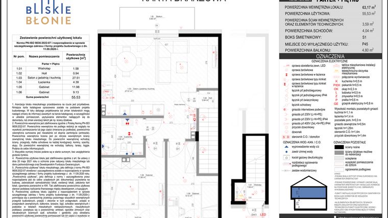 Rzut - Mieszkanie na sprzedaż 3 pokoje o powierzchni 55,53 m² - numer A7-2 w Bliskie Błonie