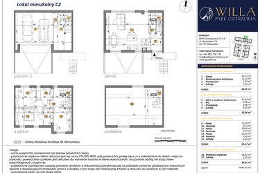 Rzut - Dom na sprzedaż 6 pokoi o powierzchni 196 m² - numer C2 w Osiedle Willa Park Cietrzewia