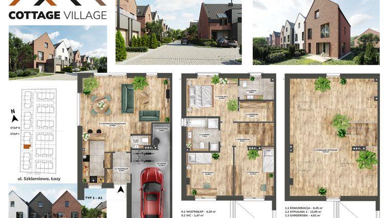 Rzut - Dom na sprzedaż 5 pokoi o powierzchni 189,56 m² - numer A1.3 w Cottage Village