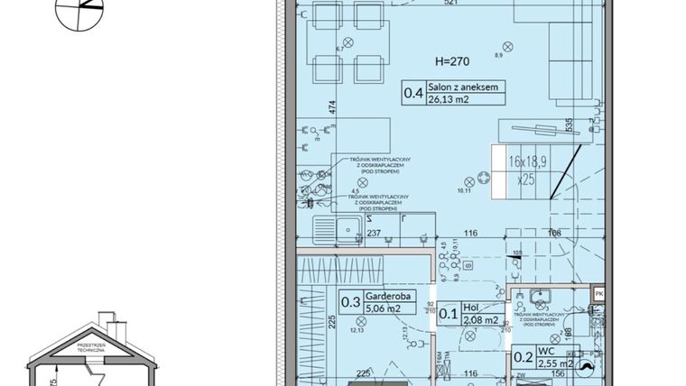 Rzut - Dom na sprzedaż 5 pokoi o powierzchni 70,97 m² - numer 9A w Osiedle Stokrotki etap 2