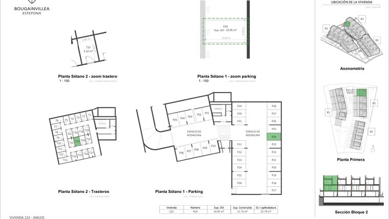 Rzut - Mieszkanie na sprzedaż 2 pokoje o powierzchni 60 m² - numer 223 w Bougainvillea - Estepona