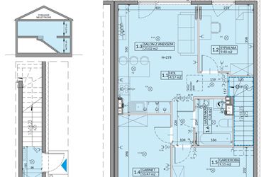 Rzut - Mieszkanie na sprzedaż 4 pokoje o powierzchni 64,03 m² - numer 48B w Domy na Witosa