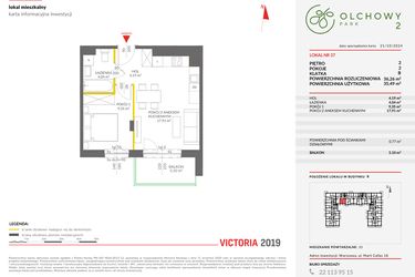 Rzut - Mieszkanie na sprzedaż 2 pokoje o powierzchni 36,26 m² - numer B.37 w Olchowy Park II