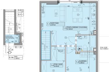 Rzut - Mieszkanie na sprzedaż 3 pokoje o powierzchni 56,07 m² - numer 96 w Manufaktura Marki 2 etap IV