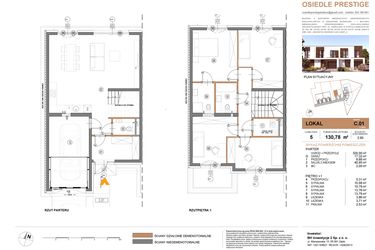 Rzut - Dom na sprzedaż 5 pokoi o powierzchni 130,78 m² - numer C.1 w Osiedle Prestige - Stare Babice