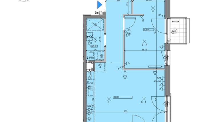 Rzut - Mieszkanie na sprzedaż 2 pokoje o powierzchni 48,13 m² - numer S29 w Miasto Ogród 6 - OSLO i SZTOKHOLM