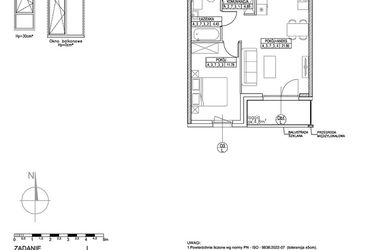 Rzut - Mieszkanie na sprzedaż 2 pokoje o powierzchni 42,89 m² - numer A.3.7.3 w Forma