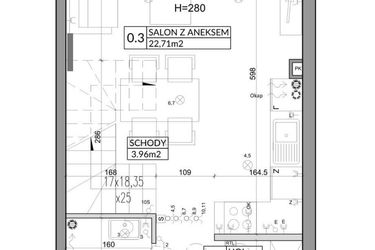 Rzut - Dom na sprzedaż 3 pokoje o powierzchni 65,83 m² - numer 3B w Nova Magdalenka 6