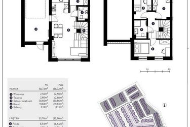 Rzut - Dom na sprzedaż 4 pokoje o powierzchni 92,48 m² - numer 5B w Osiedle Nodo