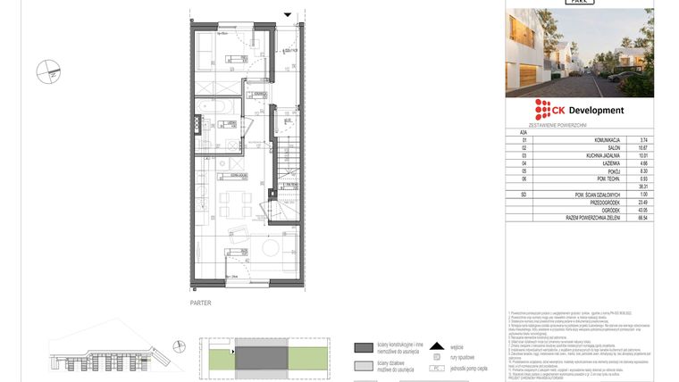 Rzut - Mieszkanie na sprzedaż 2 pokoje o powierzchni 38,31 m² - numer A.3A w Nova Wola Park