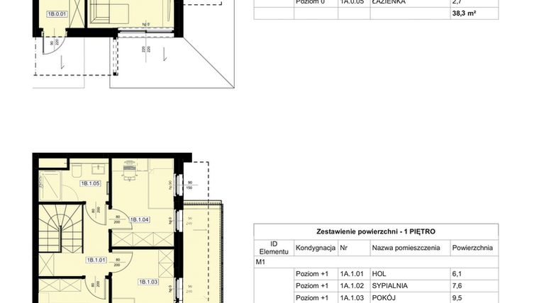 Rzut - Mieszkanie na sprzedaż 4 pokoje o powierzchni 74 m² - numer 1 w Rozali Park