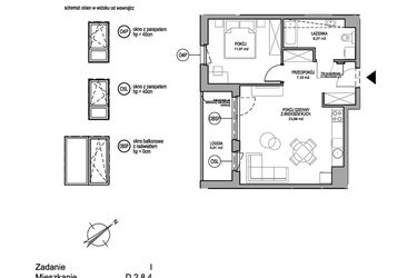 Rzut - Mieszkanie na sprzedaż 2 pokoje o powierzchni 49,31 m² - numer D.2.8.4 w Rumia Centralna