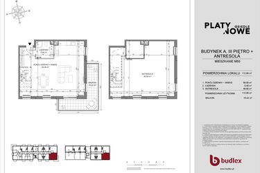 Rzut - Mieszkanie na sprzedaż 1 pokój o powierzchni 63,48 m² - numer A.50 w Osiedle Platynowe
