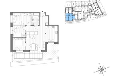 Rzut - Mieszkanie na sprzedaż 4 pokoje o powierzchni 76,46 m² - numer A.2 w Stawowa ABC