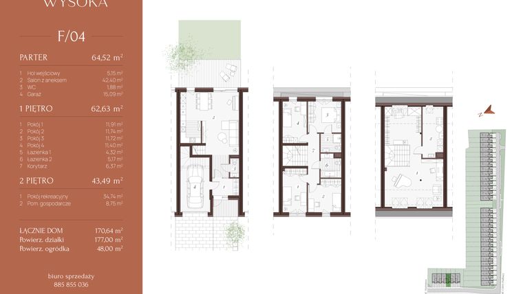 Rzut - Dom na sprzedaż 6 pokoi o powierzchni 170,64 m² - numer F/04 w Park Wysoka