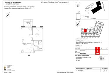 Rzut - Lokal użytkowy na sprzedaż 2 pokoje o powierzchni 33,09 m² - numer 25 w RZ21