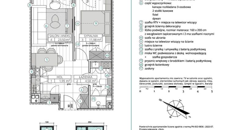 Rzut - Mieszkanie na sprzedaż 2 pokoje o powierzchni 42,05 m² - numer A.3.1 w Remedium