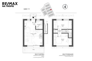 Rzut - Dom na sprzedaż 3 pokoje o powierzchni 49,8 m² - numer C14 w Sea House Wicie