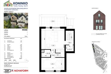 Rzut - Mieszkanie na sprzedaż 4 pokoje o powierzchni 89,07 m² - numer 8.B w Osiedle Koninko