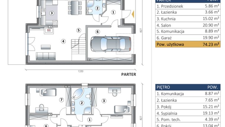 Rzut - Dom na sprzedaż 5 pokoi o powierzchni 157,9 m² - numer 2 w Srebrny Spot