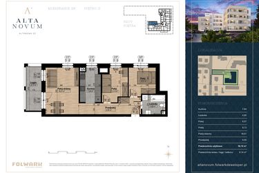 Rzut - Mieszkanie na sprzedaż 3 pokoje o powierzchni 58,1 m² - numer 28 w Alta Novum