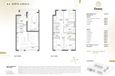 Rzut - Dom na sprzedaż 5 pokoi o powierzchni 148,64 m² - numer A3 w Domy u Źródła Marii