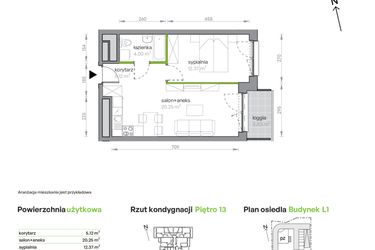 Rzut - Mieszkanie na sprzedaż 2 pokoje o powierzchni 41,74 m² - numer L1/13/129 w Legnicka Vita