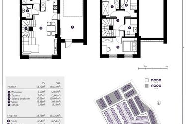 Rzut - Dom na sprzedaż 4 pokoje o powierzchni 92,48 m² - numer 18A w Osiedle Nodo