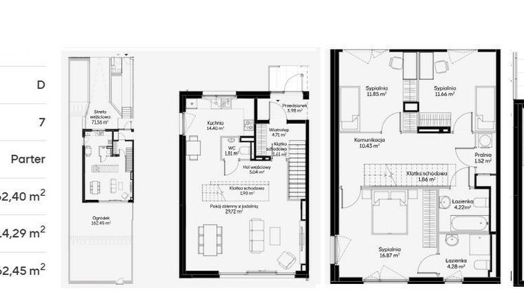 Rzut - Dom na sprzedaż 7 pokoi o powierzchni 256,99 m² - numer D01 w Jaśminowy Mokotów etap VI