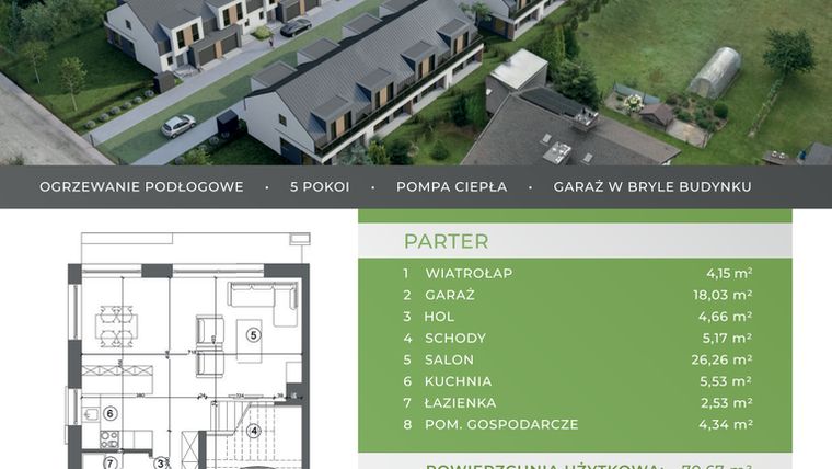 Rzut - Dom na sprzedaż 5 pokoi o powierzchni 125,09 m² - numer C.1.4 w Beskidzka Park
