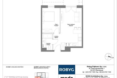 Rzut - Mieszkanie na sprzedaż 2 pokoje o powierzchni 40,76 m² - numer 0M10 w Początek Piątkowo bud. F