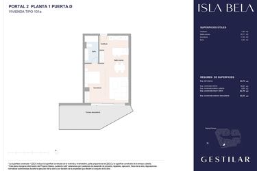 Rzut - Mieszkanie na sprzedaż 1 pokój o powierzchni 50,32 m² - numer 21D w Isla Bela