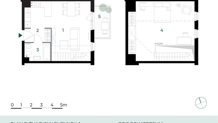 Rzut - Mieszkanie na sprzedaż 2 pokoje o powierzchni 33,55 m² - numer M26 w Park-Wojszyce