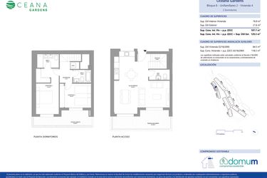 Rzut - Mieszkanie na sprzedaż 2 pokoje o powierzchni 77 m² - numer B4 w Oceana Gardens II