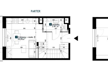Rzut - Mieszkanie na sprzedaż 1 pokój o powierzchni 44,53 m² - numer BH0003 w Viva Cité