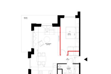 Rzut - Mieszkanie na sprzedaż 2 pokoje o powierzchni 52,23 m² - numer E.6.7 w INSPIRE ETAP IV – bud. E