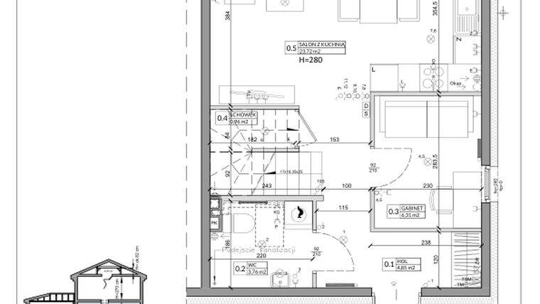 Rzut - Dom na sprzedaż 5 pokoi o powierzchni 85,96 m² - numer 26B w Zielono Mi