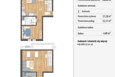 Rzut - Mieszkanie na sprzedaż 3 pokoje o powierzchni 79,34 m² - numer G3-12 w Smolec pod Wrocławem Dobry Deweloper Milo