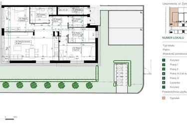 Rzut - Mieszkanie na sprzedaż 4 pokoje o powierzchni 88,72 m² - numer 15.1 w Green Ville