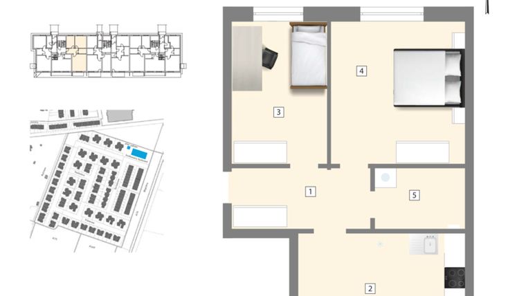 Rzut - Mieszkanie na sprzedaż 3 pokoje o powierzchni 63,69 m² - numer C1 w Błękitne Aleje Etap XV